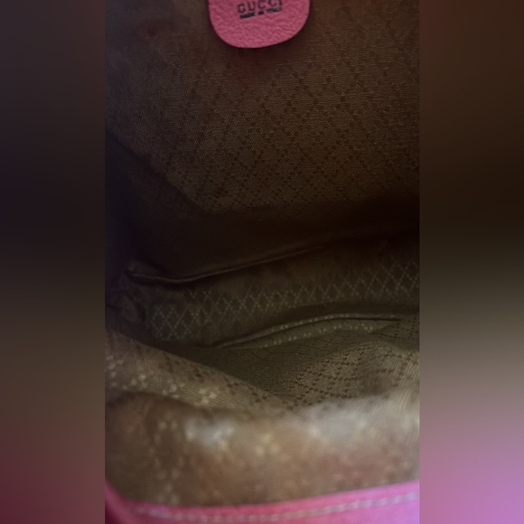 Beautiful HTF Pink Suede & Leather GUCCI Backpack w/Bamboo handle and Closures - Picture 12 of 12